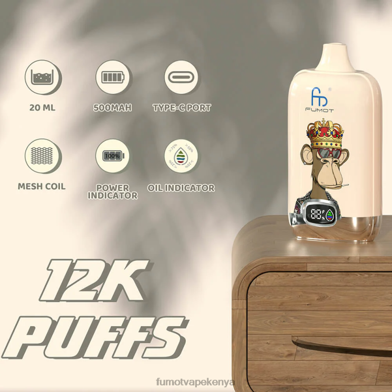 Fumot Digital Box 12000 20ML Disposable Vape Pod - (1 Piece) 4V2V0129 | Fumot Tech Fruity Fusion