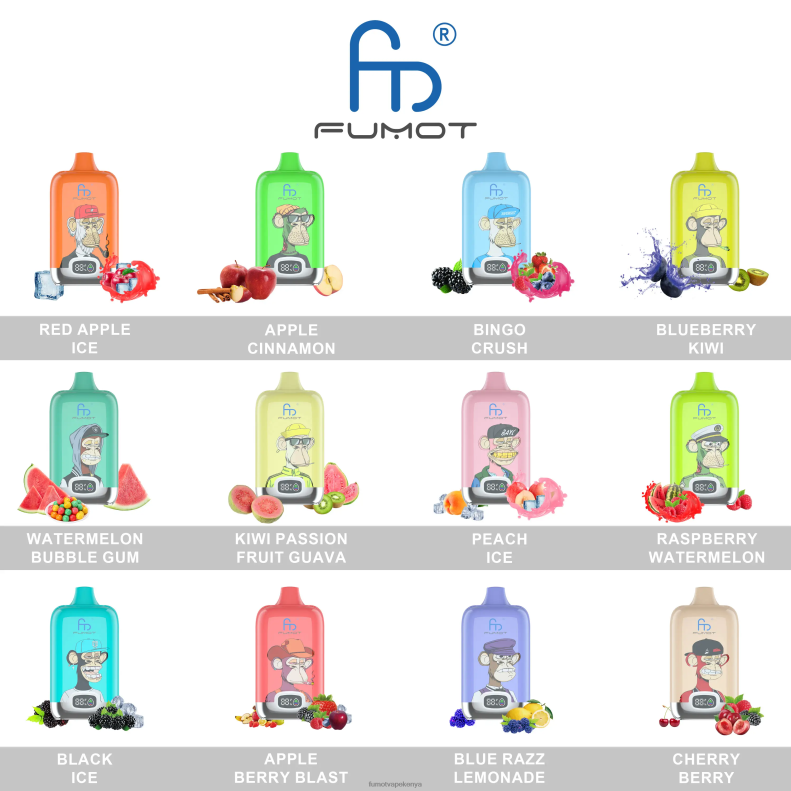 Fumot Digital Box 12000 20ML Disposable Vape Pod - (1 Piece) 4V2V0132 | Fumot Store Ice Pop