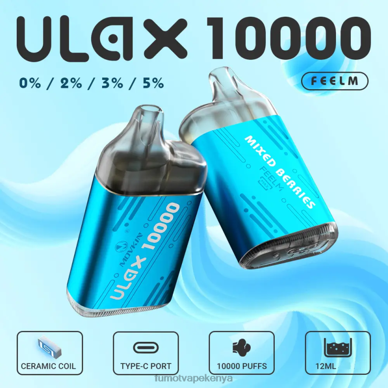 Fumot Movkin Ulax 10000 Disposable Vape Pod - 12ML (1 Piece) 4V2V0304 | Fumot Discount Code Blue Sour Raspberry