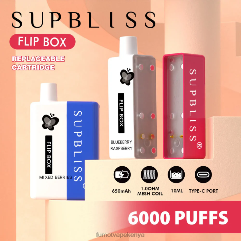Fumot Supbliss Flip Box 6000 Replaceable Vape Kit - 10ML (1 Piece) 4V2V0339 | Fumot Tech Mixed Berries