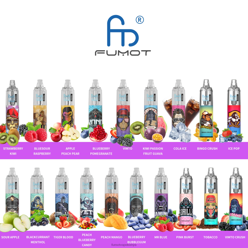Fumot Tornado 0% 7000 14ML Disposable Vape Pen (1 Piece) 4V2V0524 | Fumot Discount Code Mixed Berries