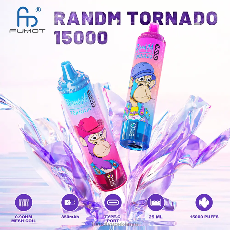 Fumot Tornado 15000 Disposable Vape - 25ML (1 Piece) 4V2V0189 | Fumot Tech Vimto