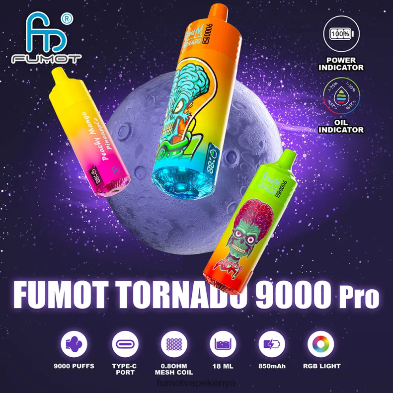 Fumot Tornado 9000 Pro Disposable Vape - 18ML (1 Piece) 4V2V0214 | Fumot Discount Code Cool Mint