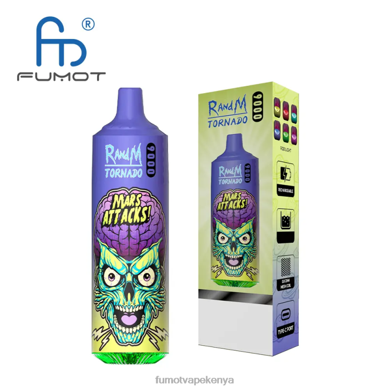 Fumot Tornado Disposable Vape Pen 9000 - 18ML (1 Piece) 4V2V039 | Fumot Tech Blueberry Sour Raspberry